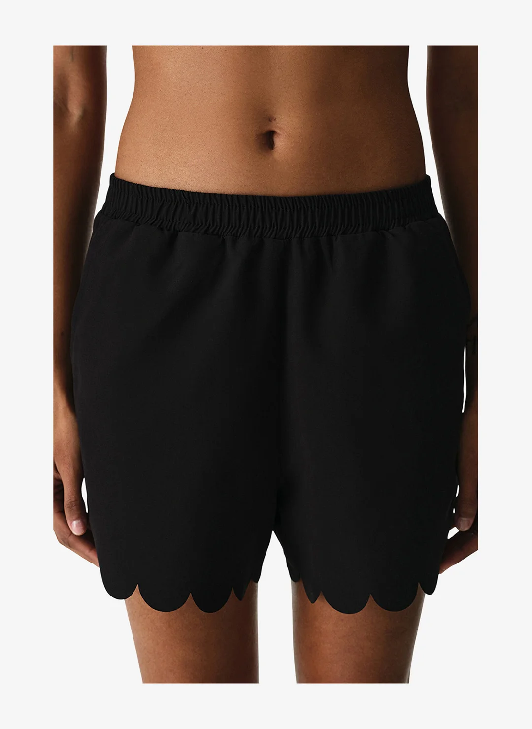 Penti Women Beach Shorts Lightweight Polyester Quick-Dry Swimwear Bottoms (Black, Medium) wqbzf