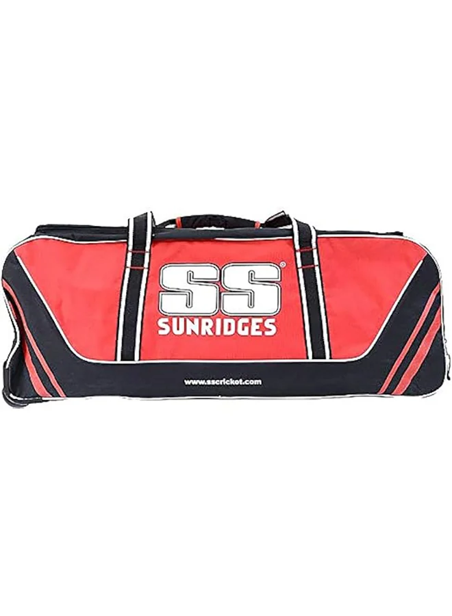 Elite 2-Wheel Cricket Kit Bag Professional Sports Gear (Black/Red, Large) axpvz