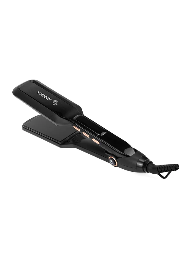 Sonashi Hair Straightener with Ceramic Plates and Adjustable Temperature Control (Black, 1 Unit) 1q5y2