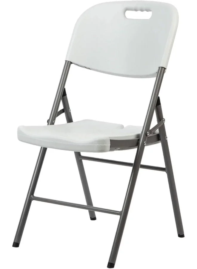 Premium Steel Folding Chair, Heavy-Duty Portable Guest Seating for Events Office and Home (White) 5kze7