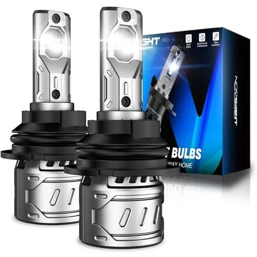 NOVSIGHT 9007 Fog Light Bulbs Dual Beam LED Conversion Kit 6500K White (Pack of 2) x9jcl