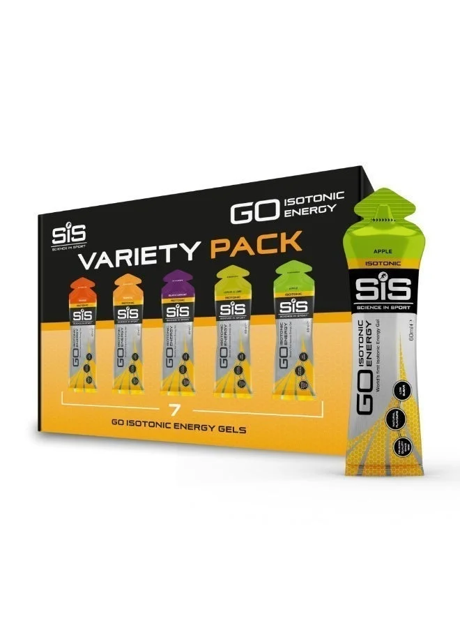 SIS GO Isotonic Energy Gels Variety Pack for Endurance Athletes (7 Pack, 60 mL per gel) gpb4o