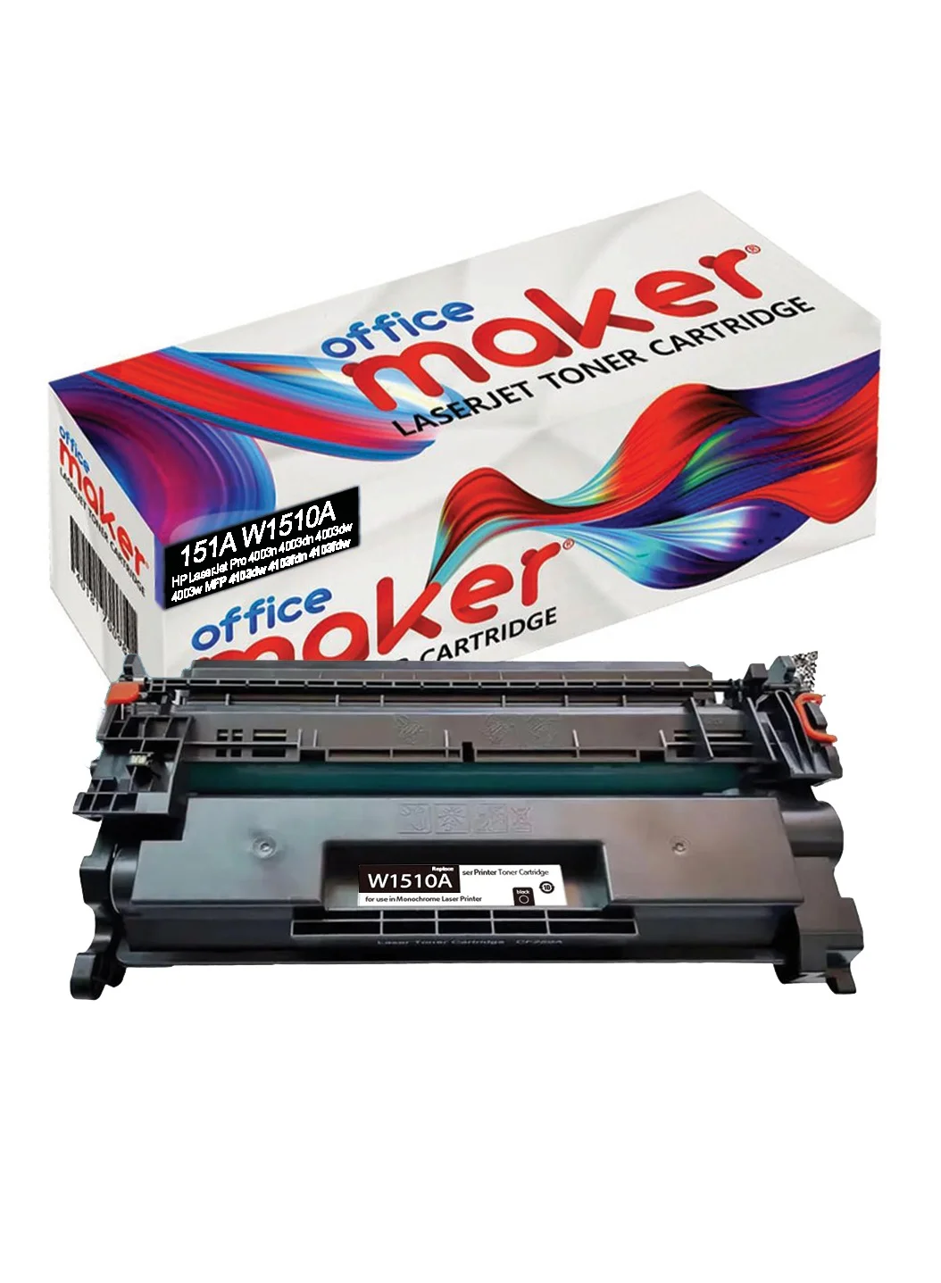 Office Maker 151A W1510A Compatible Toner Cartridge Premium High-Yield Printing Supply (Black, 1 Pack) 45dn6