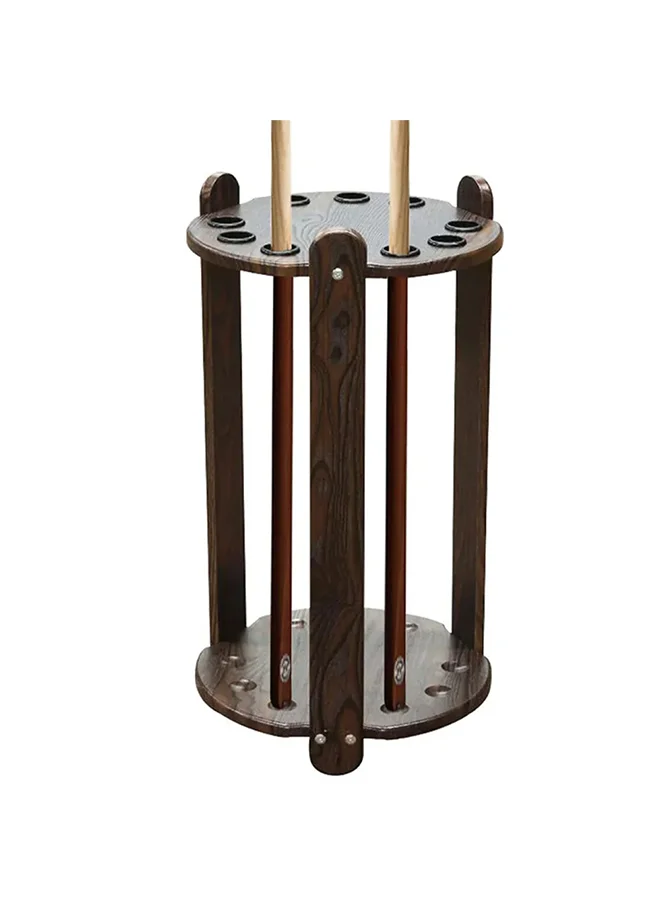 Max Strength 9-Pool Cue Rack Round Billiard Stick Stand (Premium Wood, Holds 9 Cues) jy5yj