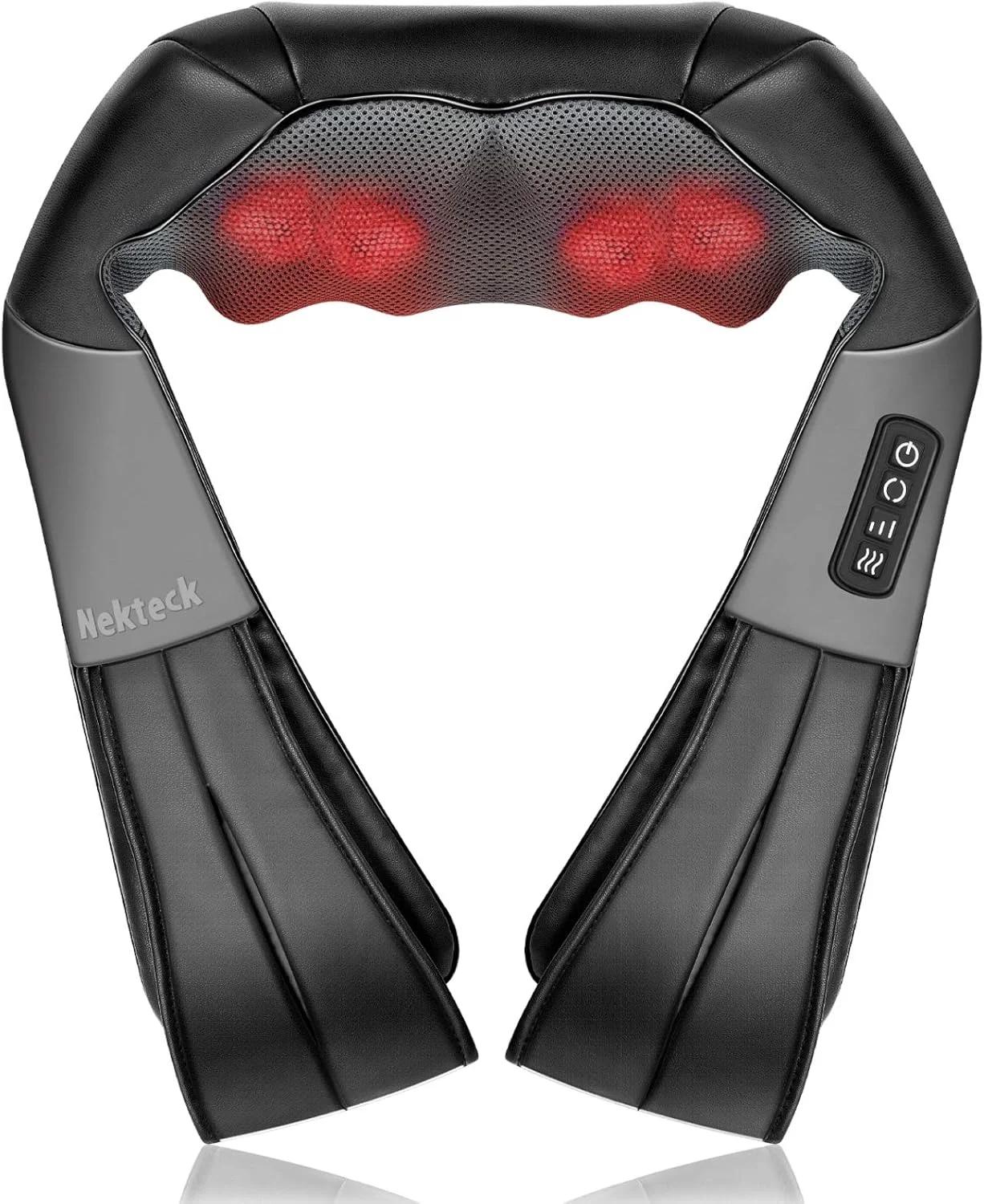 Nekteck Shiatsu Electric Deep Tissue Massage Pillow with Soothing Heat for Neck Back Shoulder and Leg Muscle Relaxation (1 Piece) ov2ze