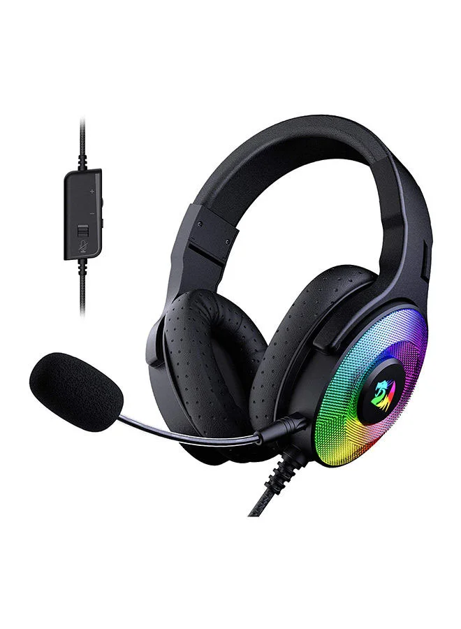 Redragon H350 Pandora Wired Gaming Headset with Dynamic RGB Backlight and Detachable Microphone (Black, 50 mm Drivers) 5a6tp