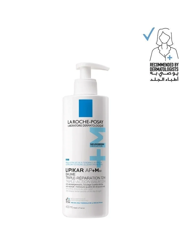 Lipikar Baume AP+Max Triple-Action Lipid-Replenishing Body Balm for Dry Skin (400 mL) wam6c