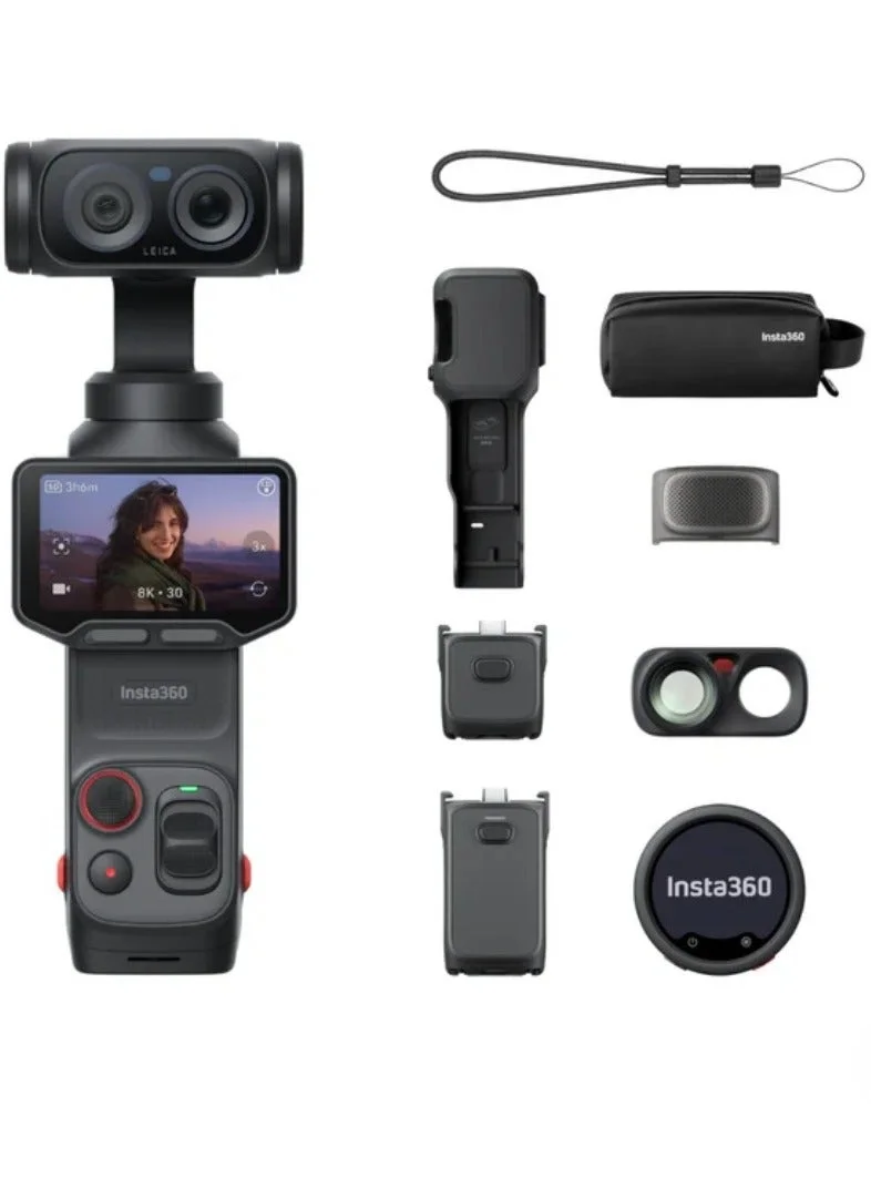 Premium 8K Pocket Gimbal Camera Creator Bundle with Dual Lens System and Professional Accessories (Black, Standard Kit) 31ude