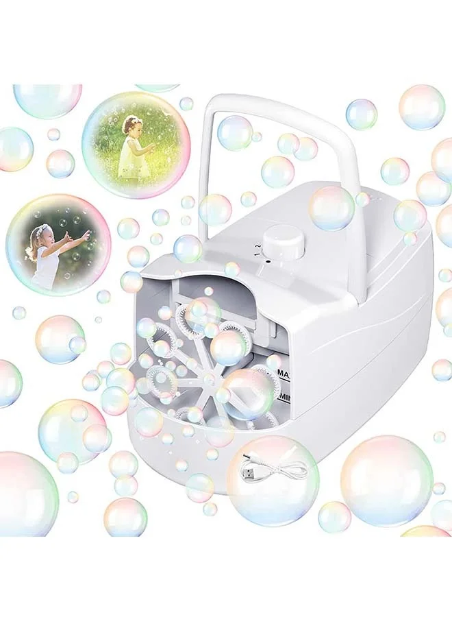 L&E Automatic Bubble Machine Blower with 8 Wands and 2 Speed Settings for Outdoor Parties (Black, 1 Unit) m5cj8