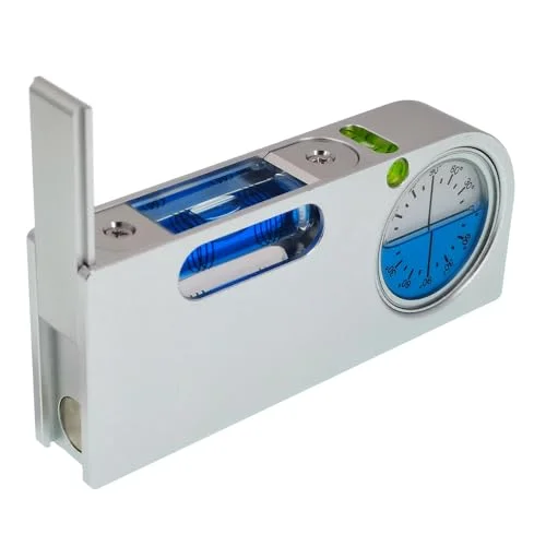 The Yan He Aluminum Alloy Mini Spirit Level Tool Magnetic Adjustable Horizontal Bubble Measurement Device (Blue, 10 cm) 930ur