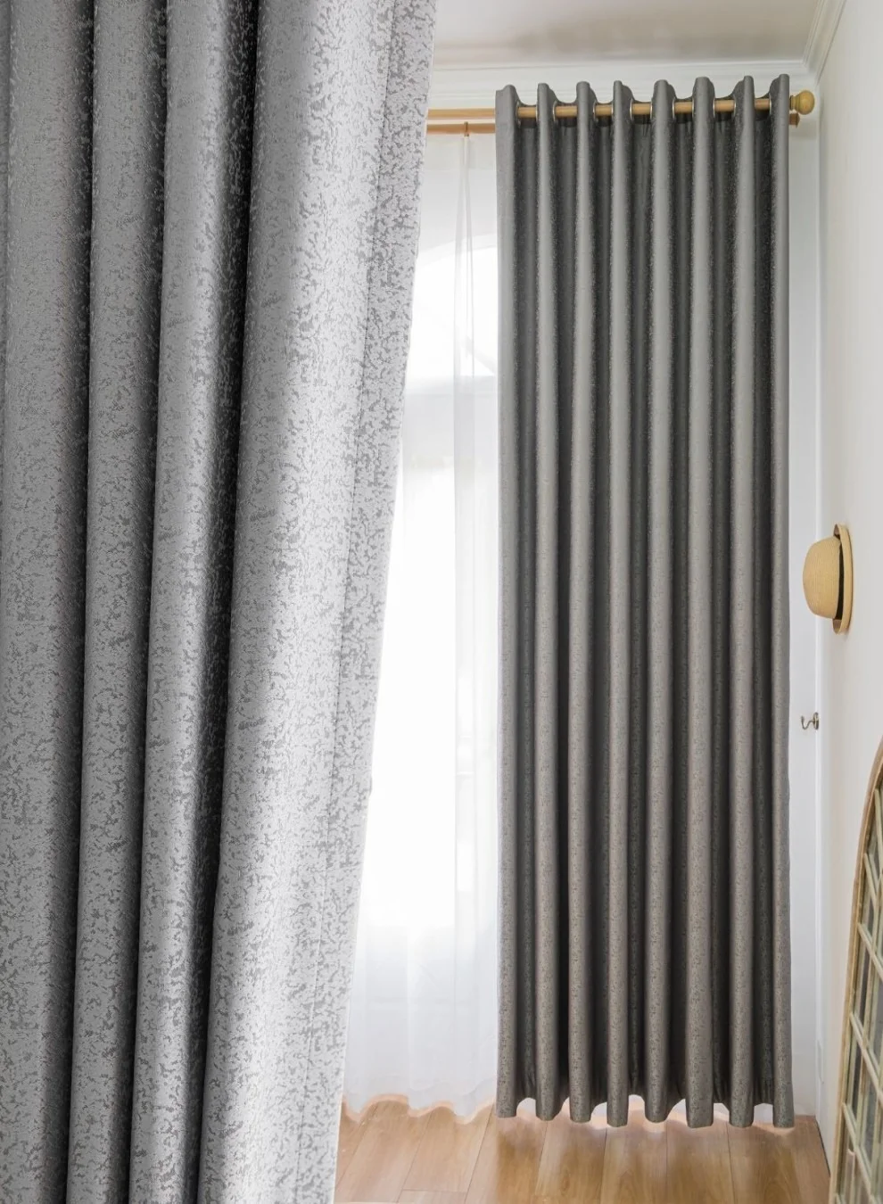 Golden Homee Room Darkening Window Curtain Drape Premium Polyester Sun Blocking Fabric (140 cm x 240 cm) ymmji
