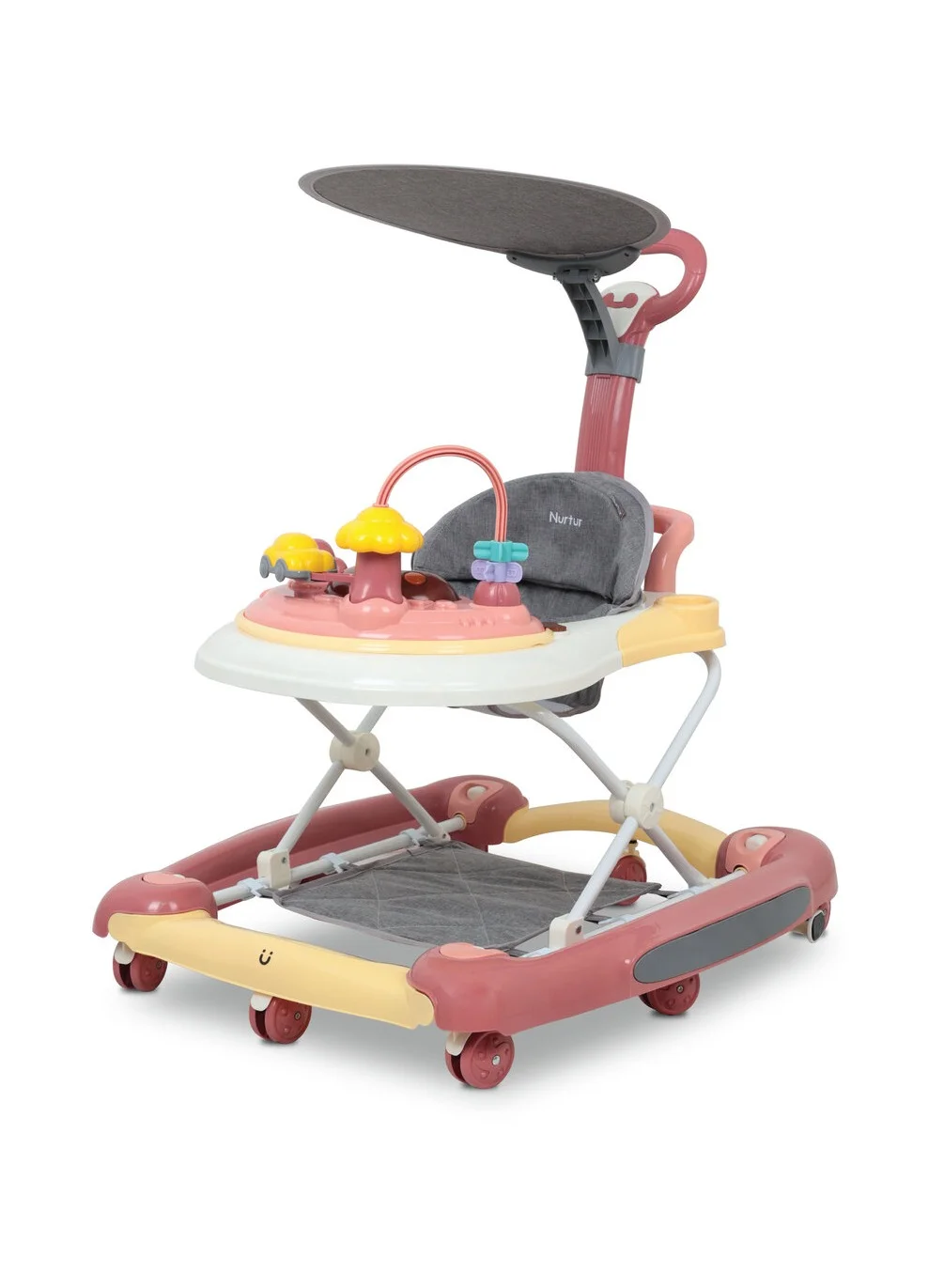 Nurtur 2-in-1 Baby Walker with Music Toy and Adjustable Height (5 Gear Settings, Comfortable Cushion) wm61m