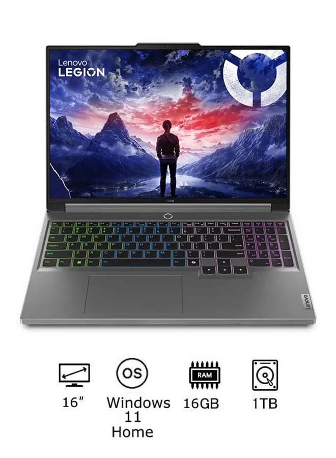 Premium 16-Inch Gaming Laptop, Intel Core i7 Processor, 16GB RAM, 1TB SSD, 8GB Dedicated Graphics, Windows 11, English/Arabic Keyboard (Luna Grey) herzx