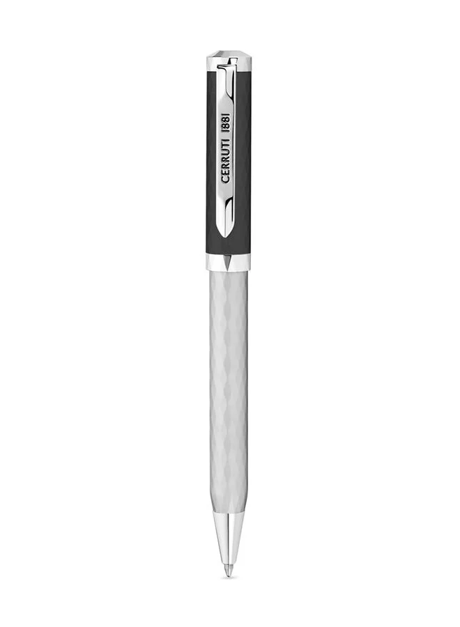 Premium Ballpoint Pen for Men Elegant Silver and Black Metal Writing Instrument (1 Piece) cmclp