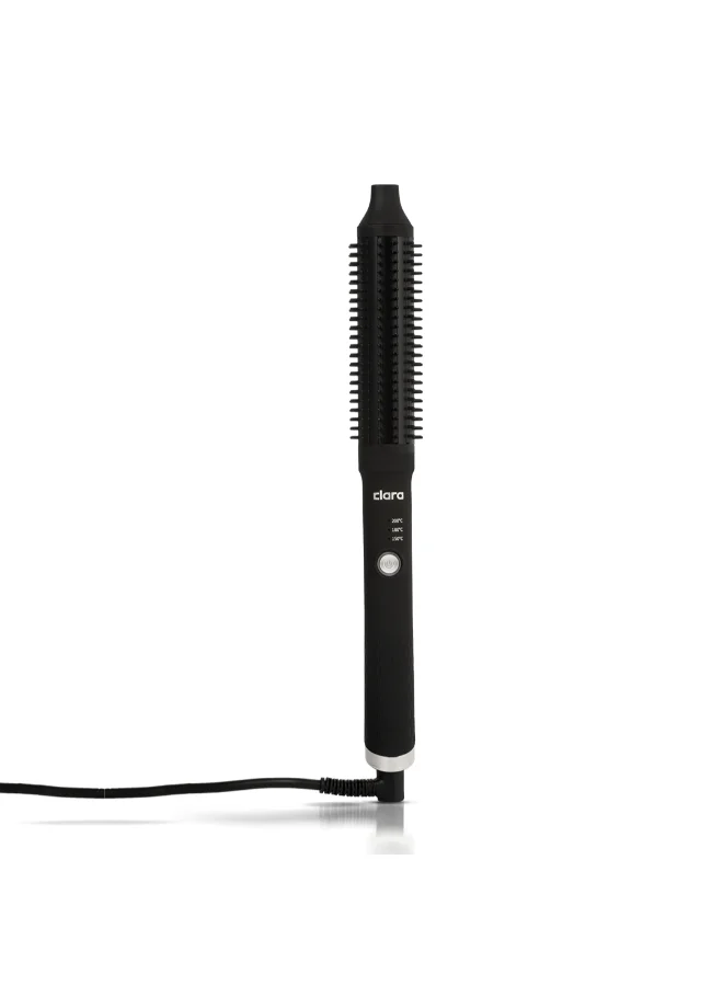 CLARA Slim Hot Brush 3-in-1 Professional Hairstyling Tool for Blowouts Curls and Straight Hair (Black) jxjce
