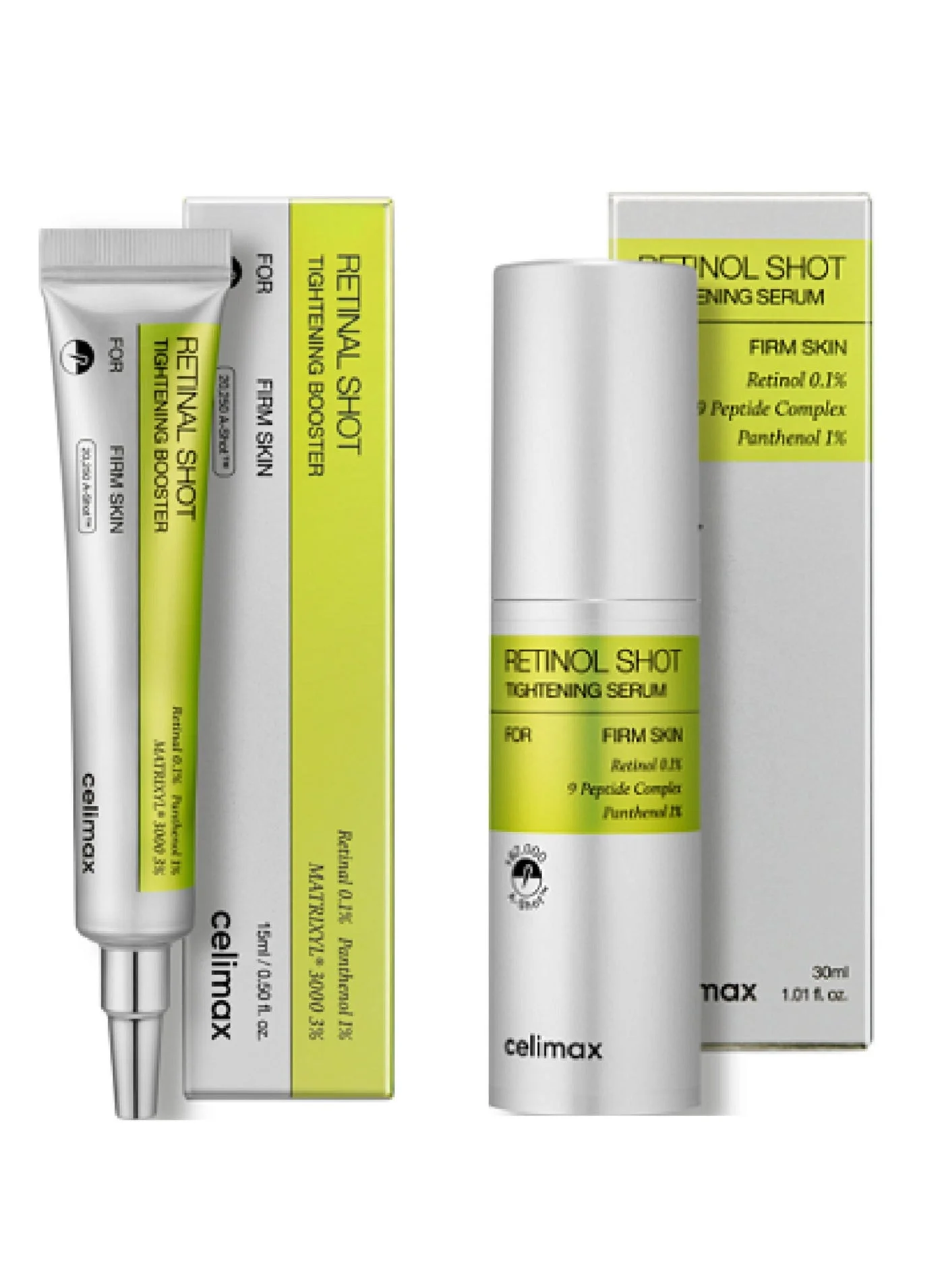 Celimax Vita-A Retinol and Retinal Shot Duo Set for Firming and Smoothing (30mL Serum + 15mL Booster) wo12x