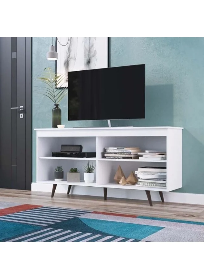 DANUBE HOME Railey Modern TV Stand Entertainment Unit for 32 to 50 Inch Screens (White, 150x38.5x58.5 cm) w0e9c