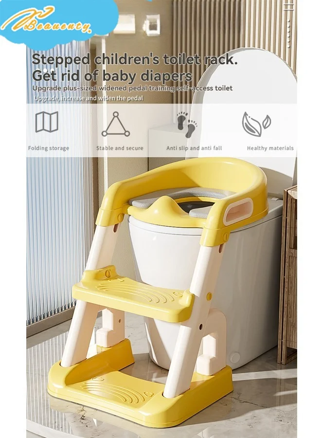 Beauenty 2-in-1 Potty Training Seat with Step Stool Ladder for Kids (Adjustable Height, Non-Slip Design) k5y74