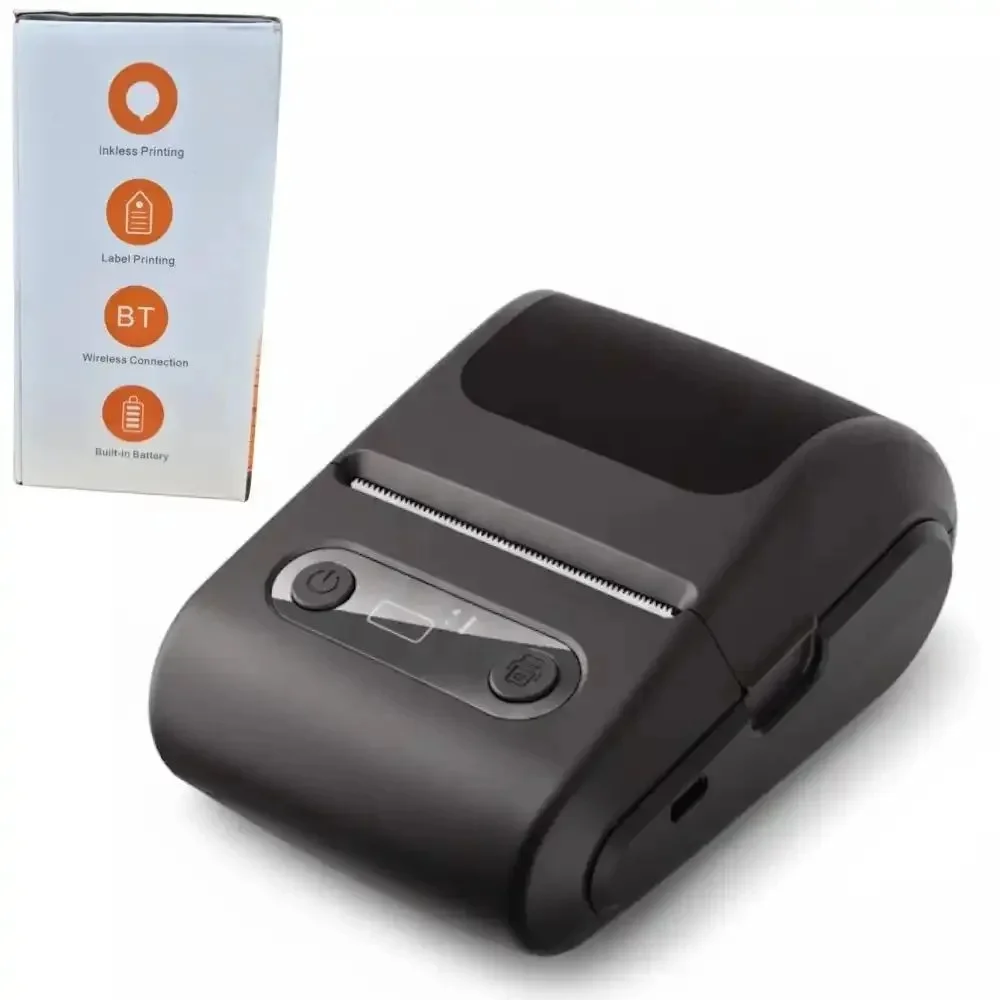 Portable Wireless Thermal Label Printer Bluetooth Inkless Label Maker for Home and Office (Black) qrjnv