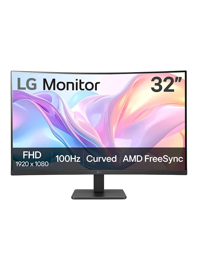 Ultra-HD 32 Inch Curved FHD Monitor (1920x1080) 100Hz Refresh Rate with HDMI and Tilt Stand (Black) t1lw4