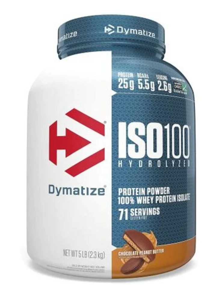 Dymatize Iso100 Hydrolyzed Whey Protein Powder Chocolate Peanut Butter (2.27 kg) cnlrd
