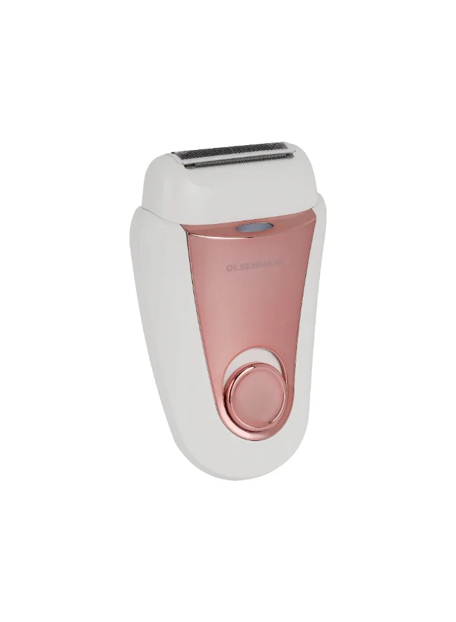 Olsenmark 2-in-1 Ladies Epilator and Shaver, Cordless Hair Removal Device with LED Display and Type-C Fast Charging (White and Pink) dfwtx