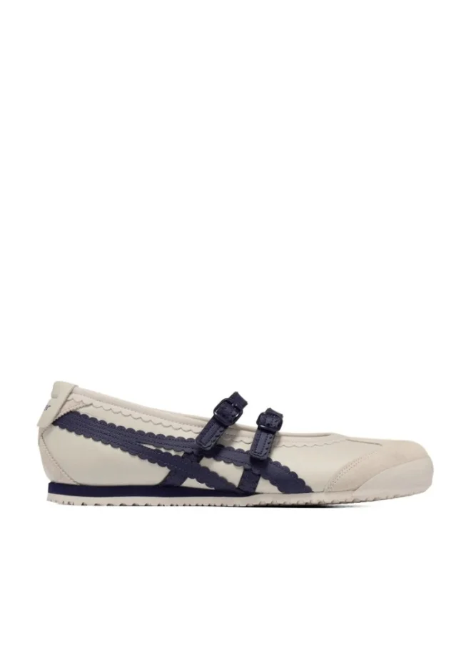 Premium Casual Ballet Flats Women's Mary Jane Shoes Comfortable Lightweight Footwear (Beige/Navy) beazh