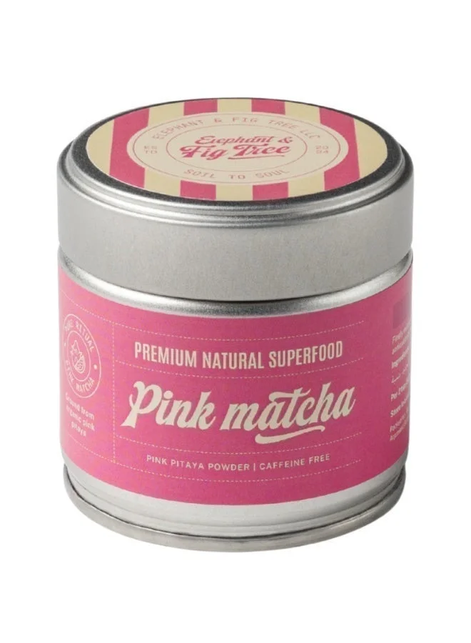 Elephant & Fig Tree Pink Matcha Powder Premium Organic Pitaya Superfood Drink Mix (Pink, 30g) 2a1ea