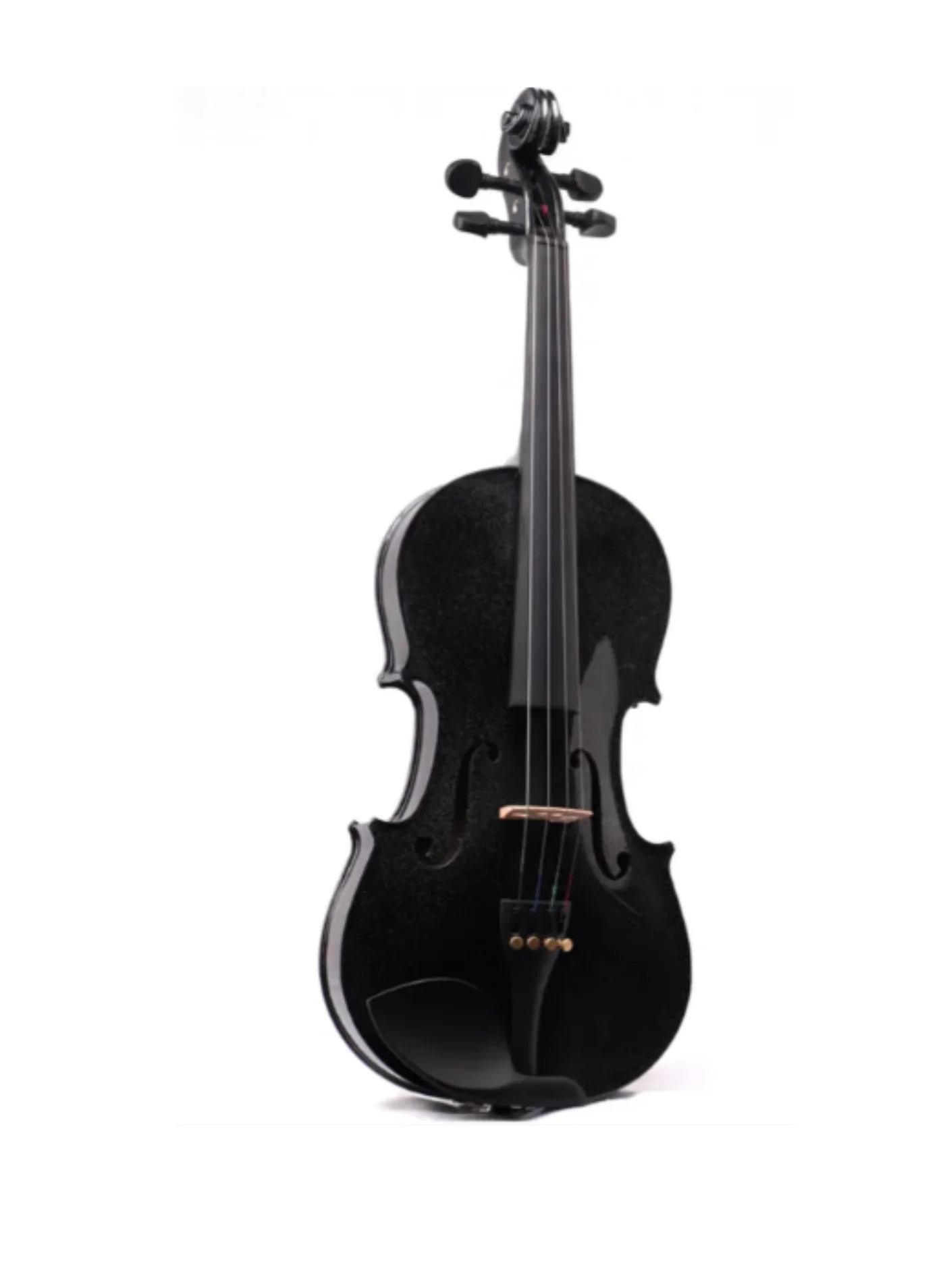 Megarya Indian Maple Wood Acoustic Violin Full Size (Glossy Black, 4/4) Professional Handcrafted Instrument with Bow, Rosin, and Hard Case hae5f