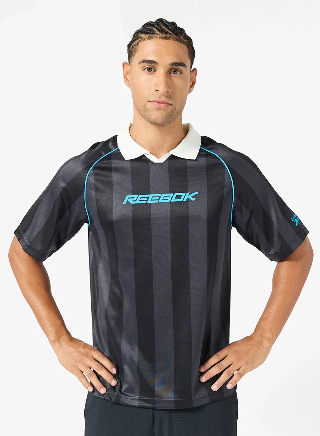 Premium Retro Footy Polo Shirt Classic Sportswear Style for Men (Size L) 9f3eg
