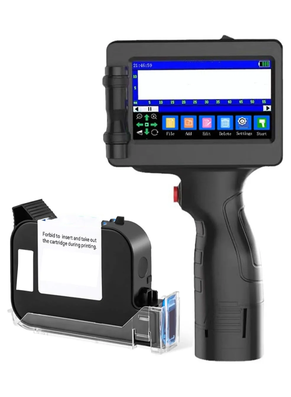 Premium Handheld Inkjet Printer with 4.3 Inch Touch Screen for Industrial Coding and Batch Marking (Portable, Black) 8wqpn