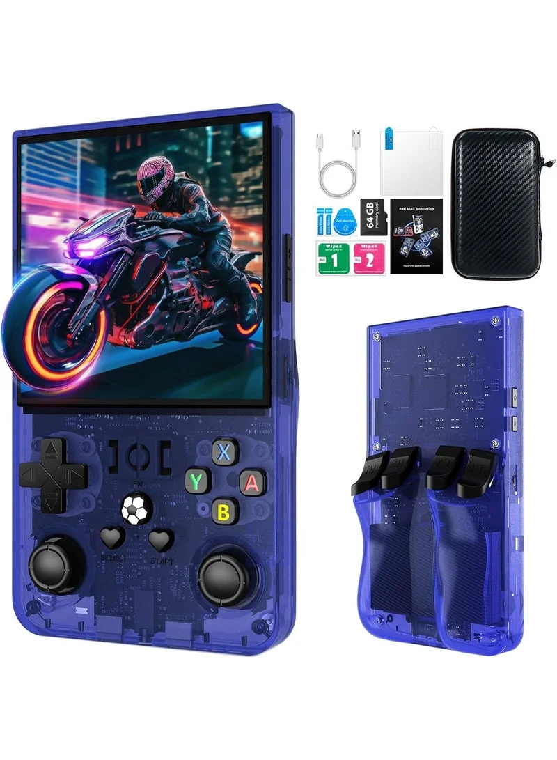 Gulf Trend Retro Handheld Game Console Portable Gaming Device with HD Screen and 3000+ Classic Games (Blue) pcdiw