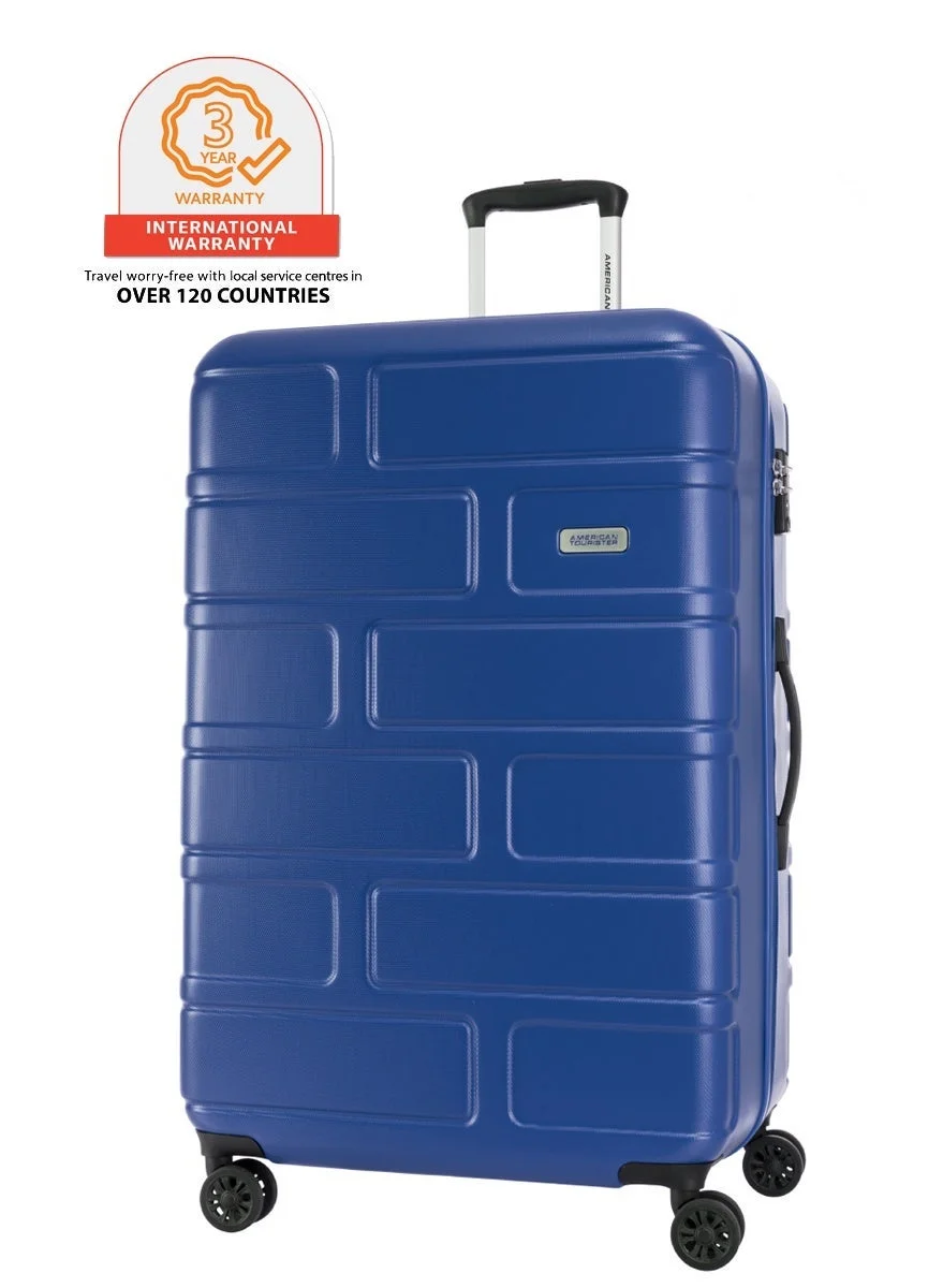Bricklane Hard Shell Check-In Suitcase with 4 Spinner Wheels and TSA Lock (Oxford Blue, 80 cm) pom0s