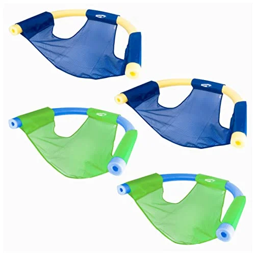 Premium Mesh Floating Pool Chair Sling Set (4 Pack) Comfortable Water Lounger Accessory for Swimming Pool Relaxation bhwqr