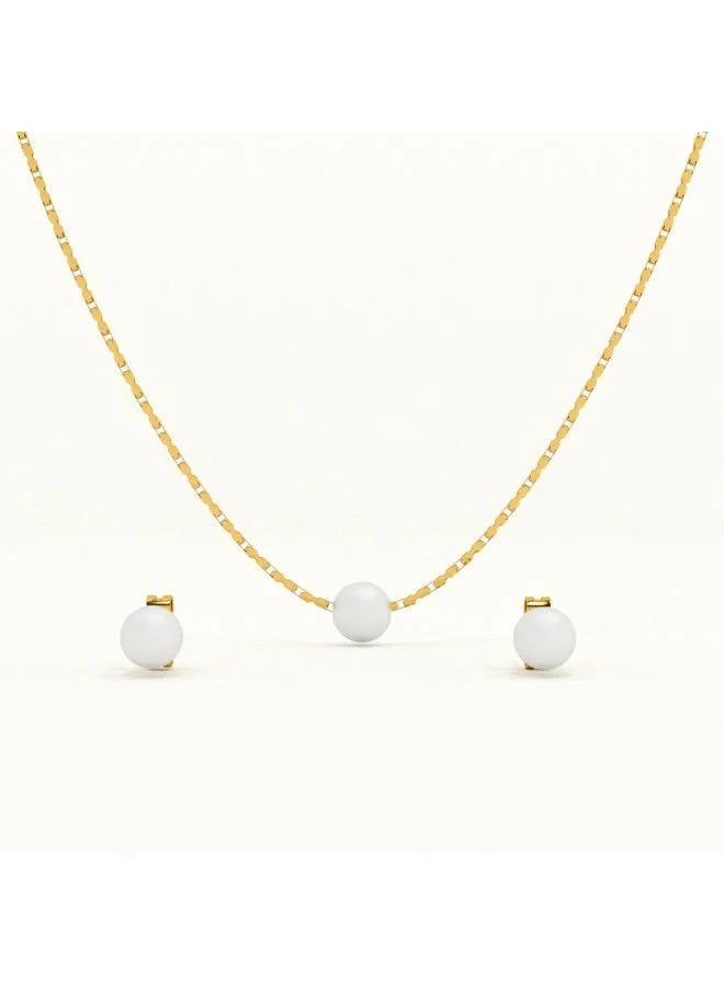 Premium 18k Gold Plated Serene Pearl Pendant Necklace for Women (Gold, 45 cm) tz7by