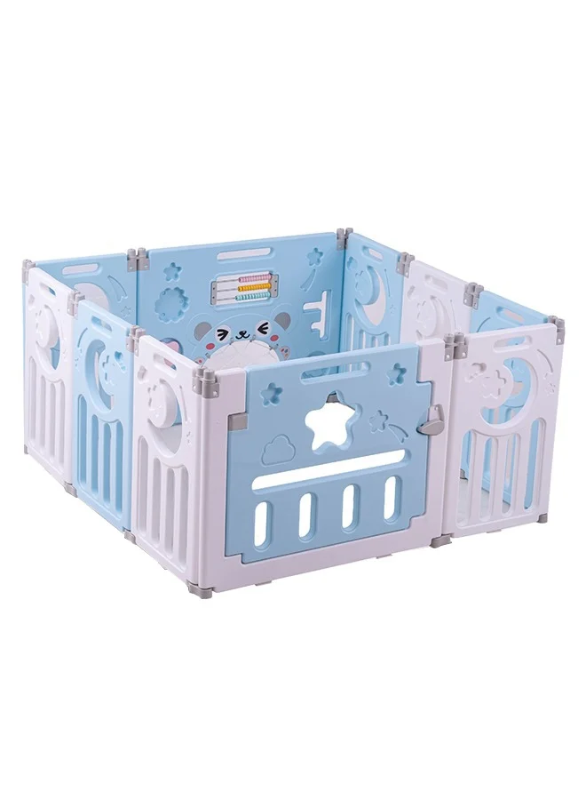 BAYBEE Foldable Baby Playpen with Safety Lock and Suction Cups (10 Panels + 2 Gates, Blue) zc88e