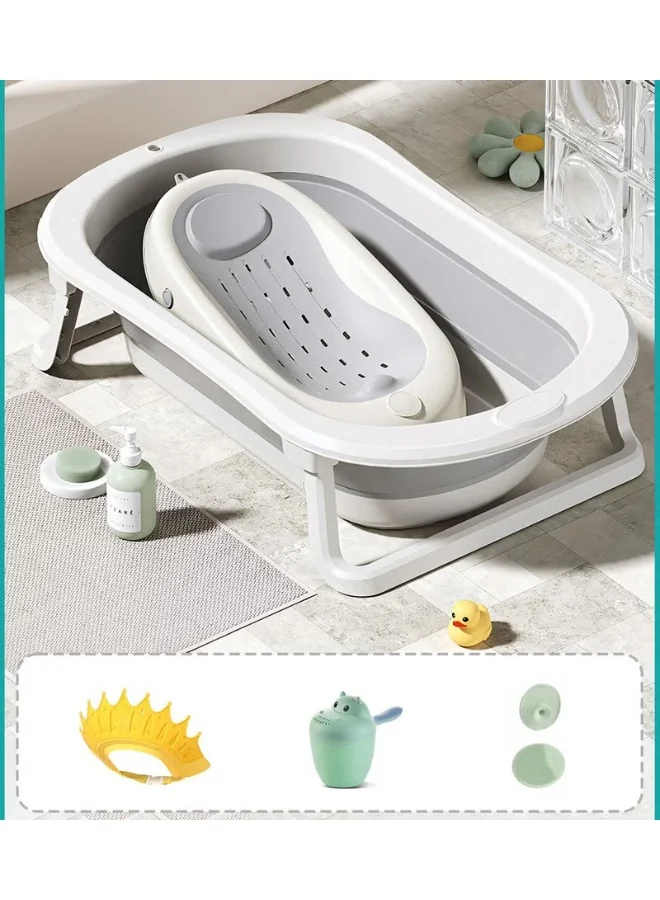 HOOKOR Foldable Baby Bath Tub Set with Support Chair and Shampoo Accessories (5 Piece Set) xbrrv
