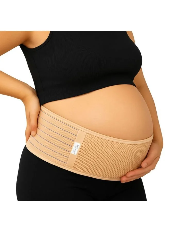 Jill & Joey Maternity Support Belt Belly Band for Back Pain Relief (Beige, Large) onmuh