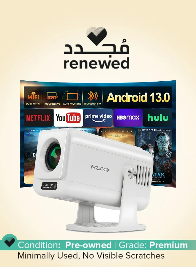 WZATCO Yuva Go Pro Native 1080P Portable Projector Premium Home Cinema (1920x1080 Resolution) wlj7j