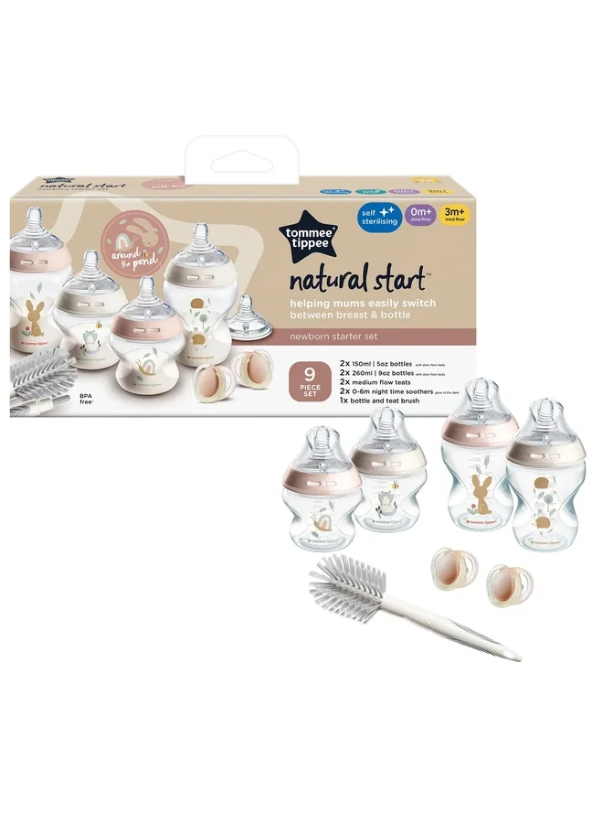 Premium Newborn Feeding Starter Set with Anti-Colic Teats (Pink, 4-Piece Set, 150 mL) vhhk1