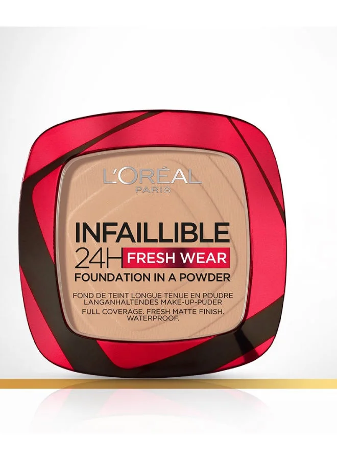 L'Oreal Paris Infaillible Fresh Wear Foundation Powder (Matte Finish, Waterproof, Ivory, 9g) owqsf