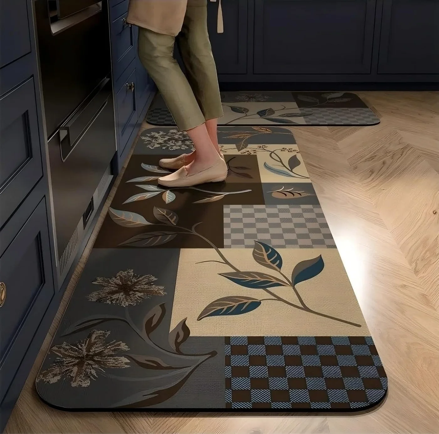 Royser Anti-Fatigue Kitchen Mat Set (2-Piece) Waterproof Cushioned Floor Runner for Standing Desk and Home Kitchen (44 x 75 cm) jn3f7