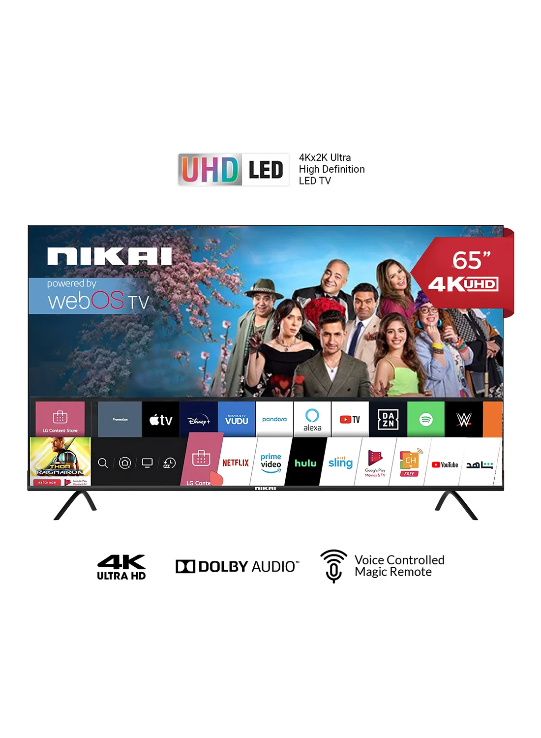 Nikai 65 Inch UHD LED Smart TV 4K HDR WebOS Platinum Series with Magic Remote and Voice Control (Grey, 165 cm) jv5m8