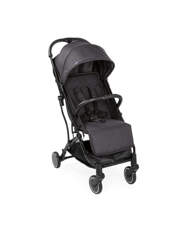 Premium Lightweight Travel Stroller with One-Hand Fold and Reclining Seat (Stone Black, Up to 15 kg) xejss