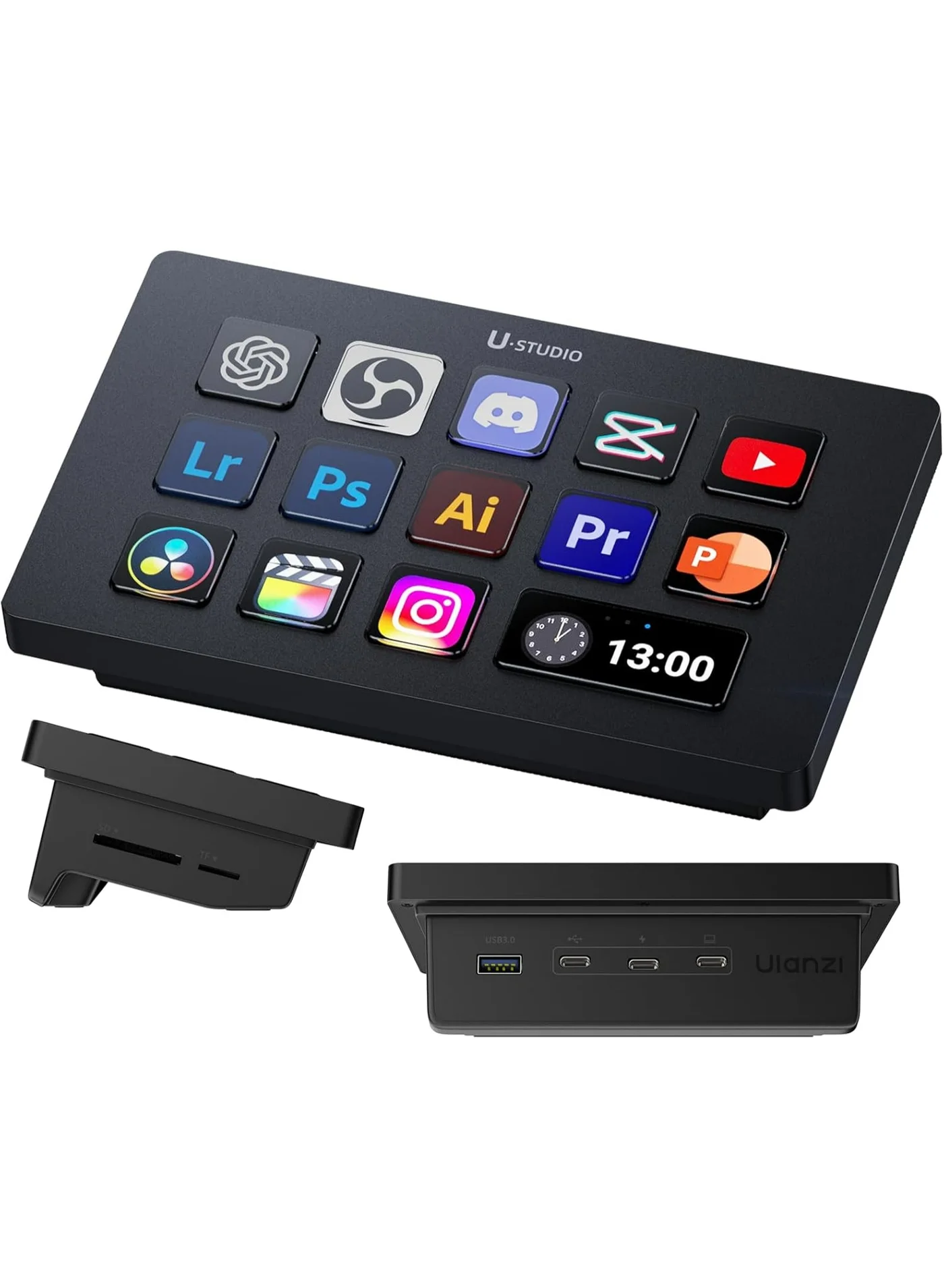 Ulanzi D200H 7-in-1 Stream Controller Keyboard with 14 LCD Keys and 13 Macro Keys for Professional Content Creation (Mac/PC) 6ojiq