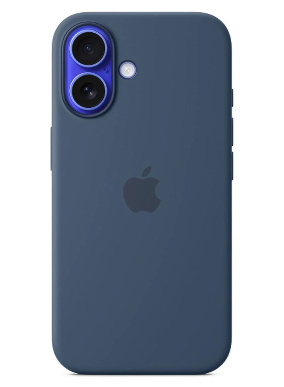 Premium Smart Silicone Protective Case for Smartphone 16 Series (Denim Blue, 1 Piece) qprxm
