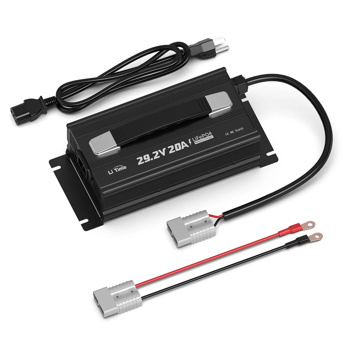 Litime 29.2V 20A LiFePO4 Battery Charger for 24V Lithium Systems (Premium Smart Charging Unit) sn06o