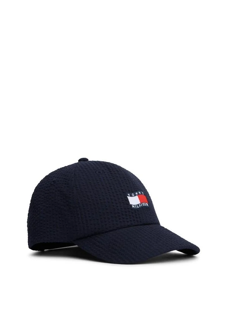 Premium Seersucker Baseball Cap with Wavy Flag Design for Kids (One Size) k6osp