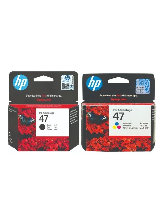 Premium Ink Cartridge Set for Printers (Black and Tricolor, 2-Pack) tvept