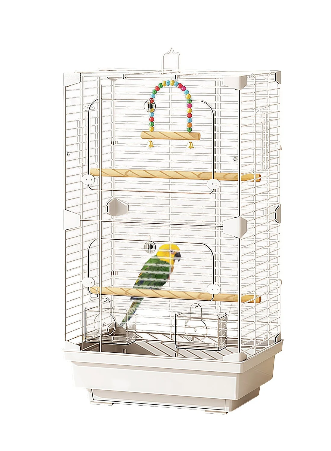 Kidle Transparent Acrylic Bird Cage Premium Breeding Habitat for Parrots and Canaries (Clear, 40 cm x 30 cm x 30 cm) l09c7